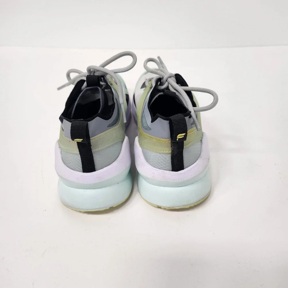 Fabletics Womens Cheviot Performance Sneakers 7.5 White Teal Westlake Lace Up